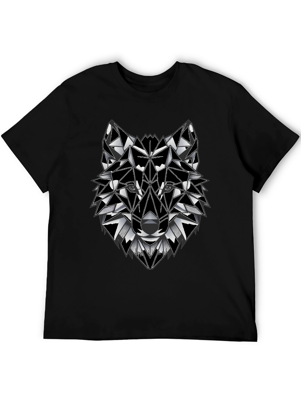 Geometric Wolf Graphic Tee - Stylish Mens T-Shirt