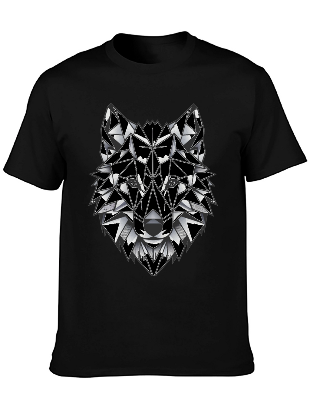 Geometric Wolf Graphic Tee - Stylish Mens T-Shirt
