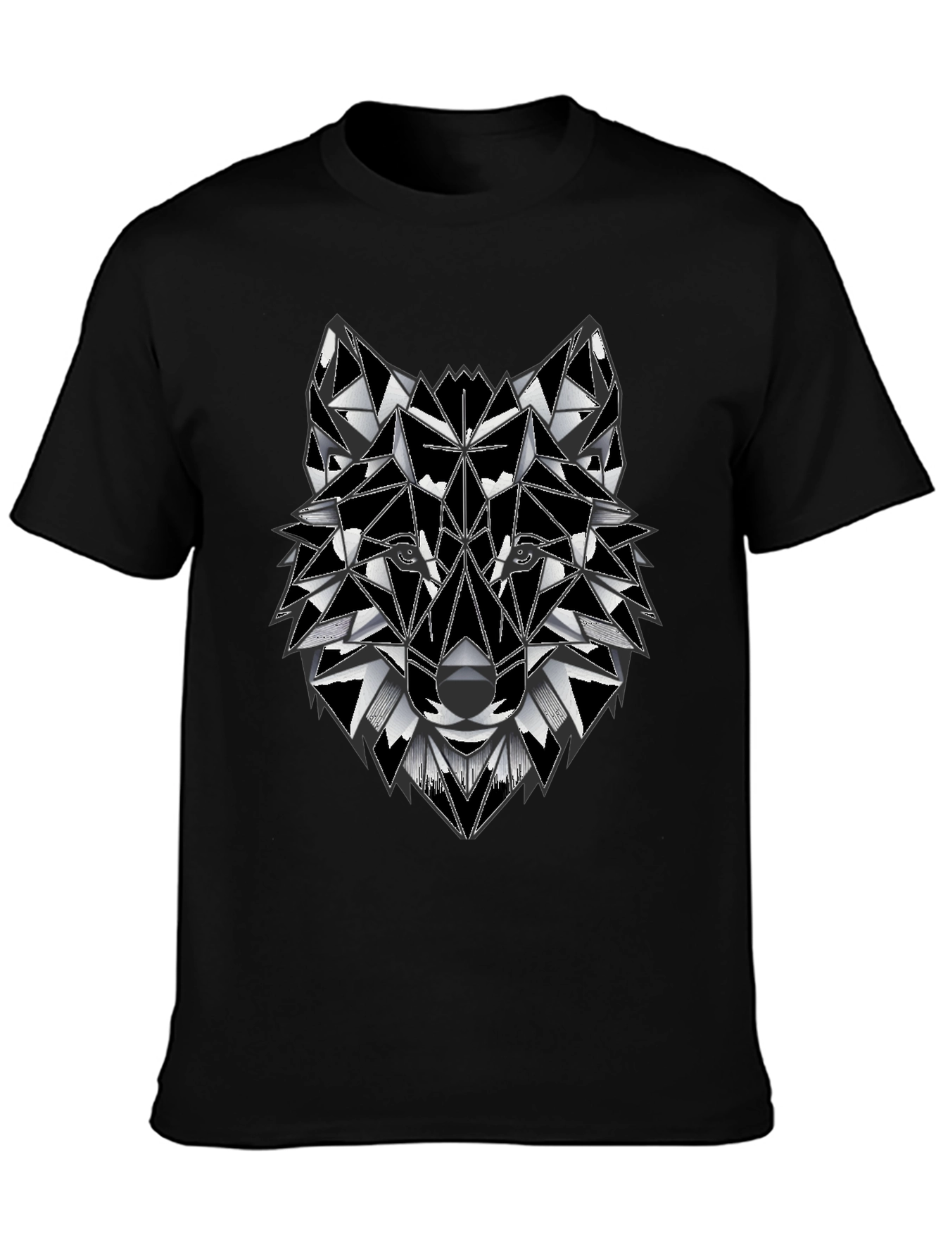 Geometric Wolf Graphic Tee - Stylish Mens T-Shirt