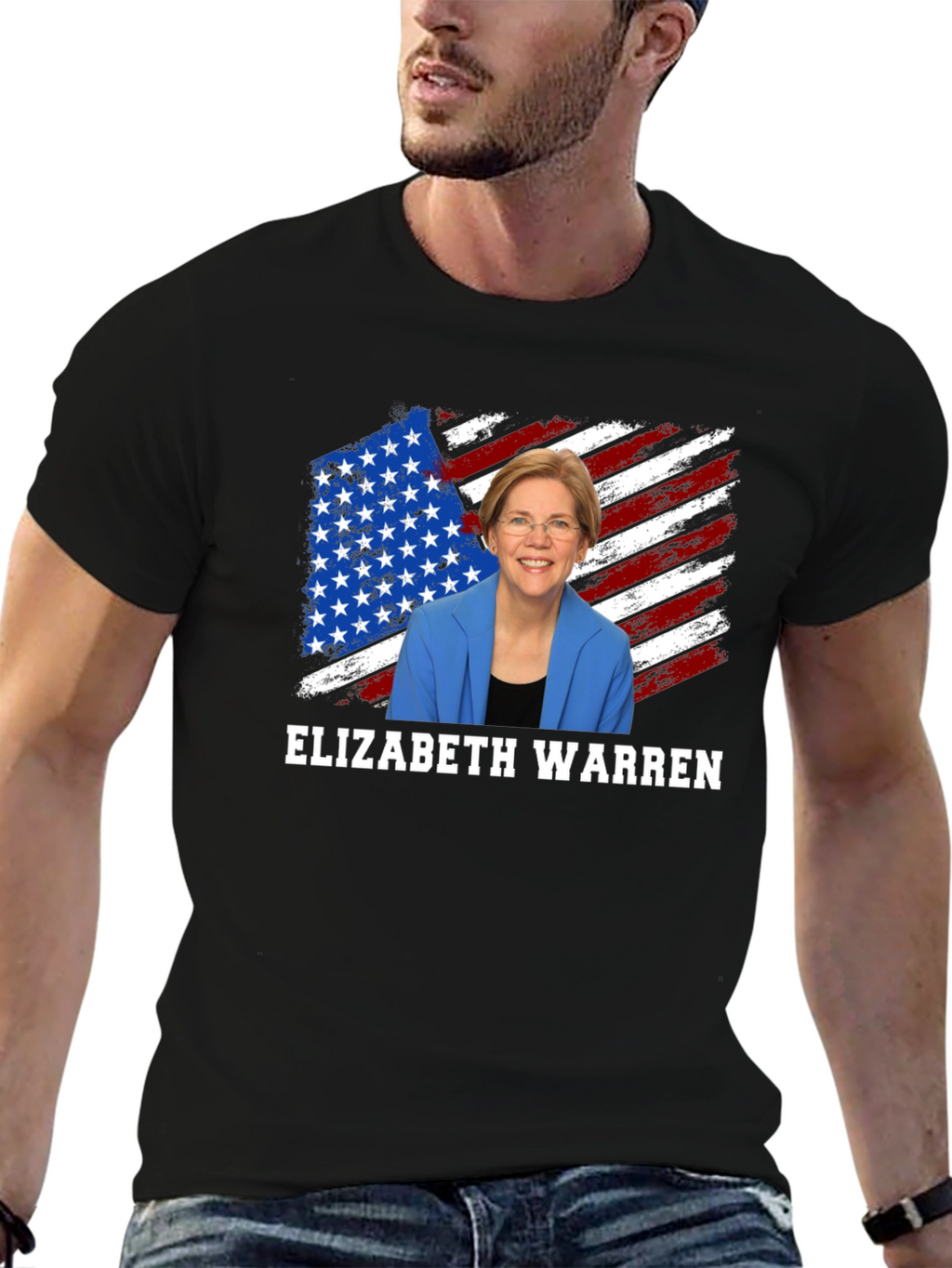 Elizabeth Warren American Flag Graphic Tee