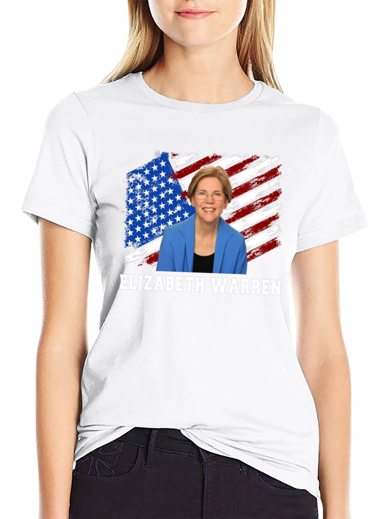 Elizabeth Warren American Flag Graphic Tee