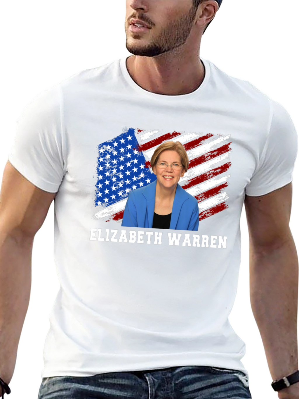Elizabeth Warren American Flag Graphic Tee
