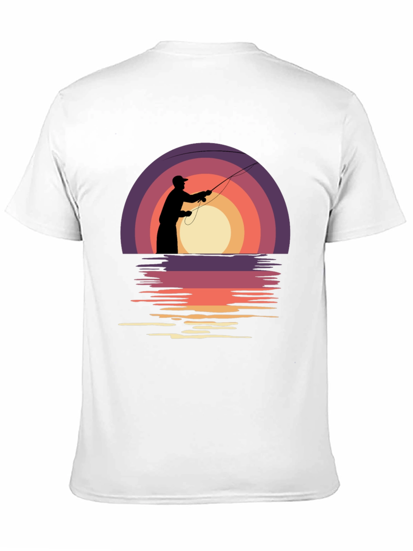 Fishing Sunset T-Shirt - Retro Style