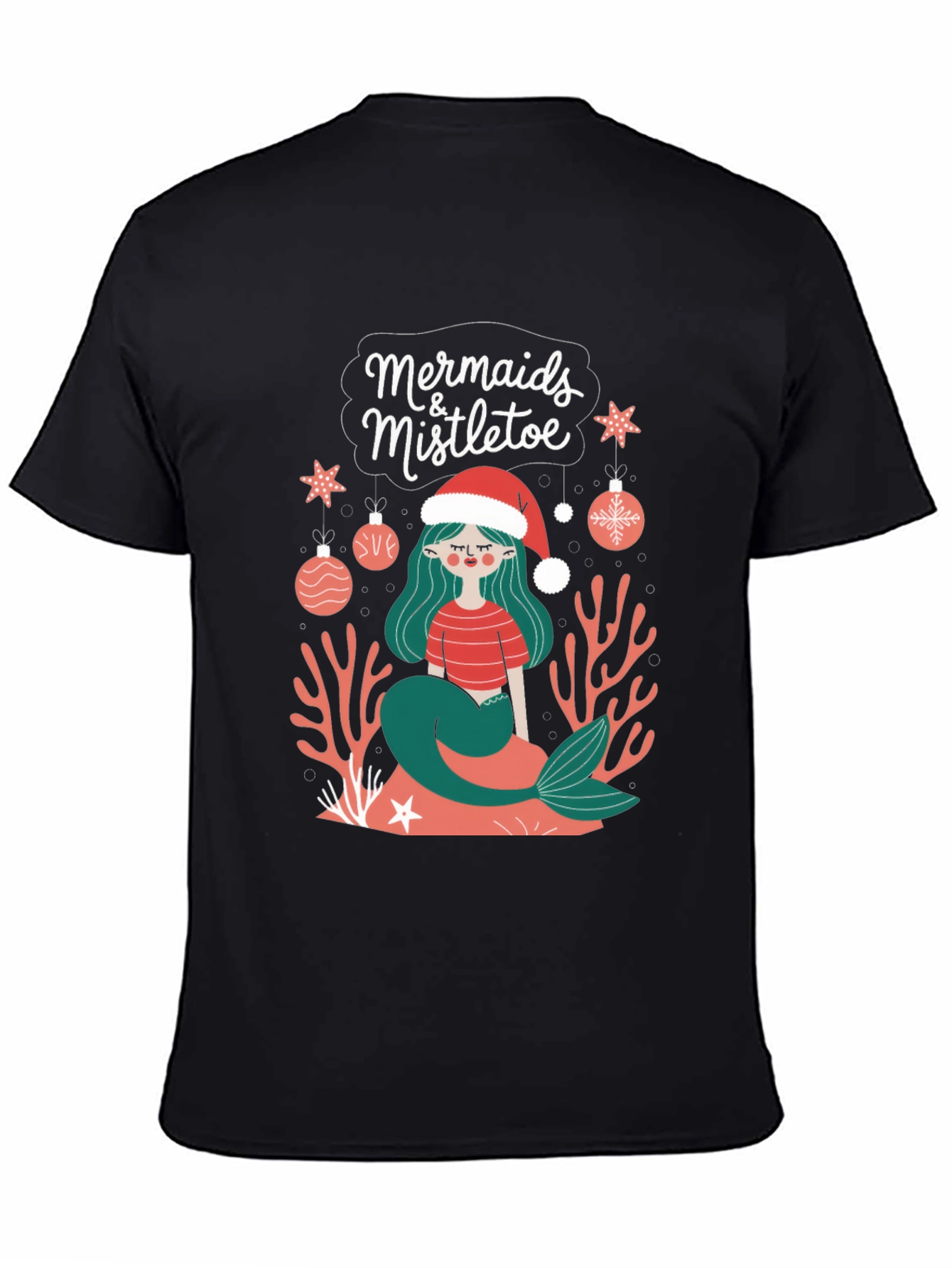 Mermaids & Mistletoe Christmas Graphic T-Shirt