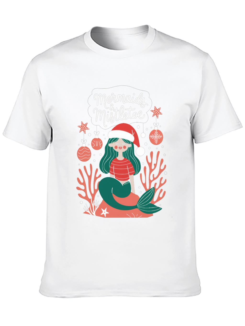 Mermaids & Mistletoe Christmas Graphic T-Shirt
