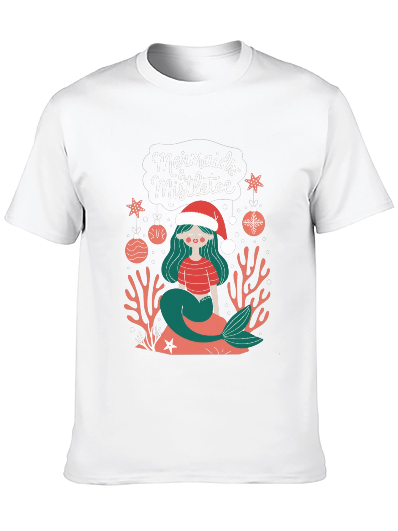 Mermaids & Mistletoe Christmas Graphic T-Shirt