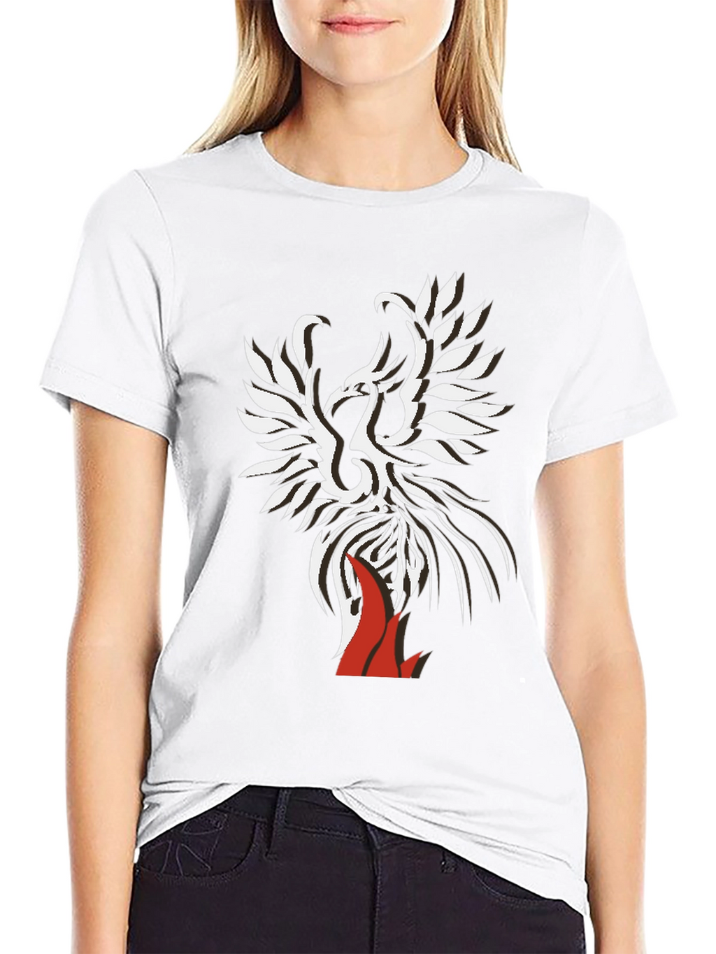 Phoenix Graphic Print Tee - Black