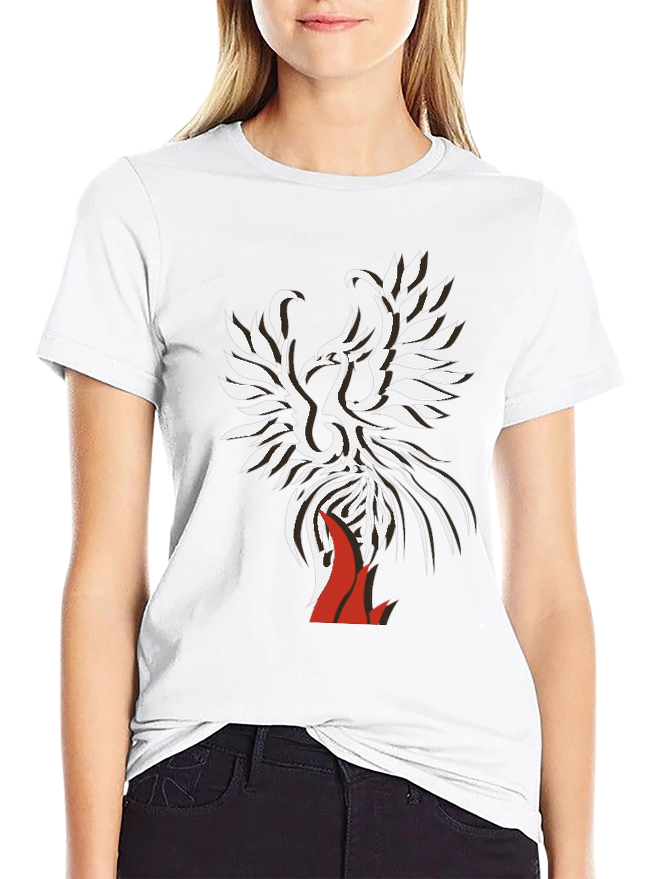 Phoenix Graphic Print Tee - Black