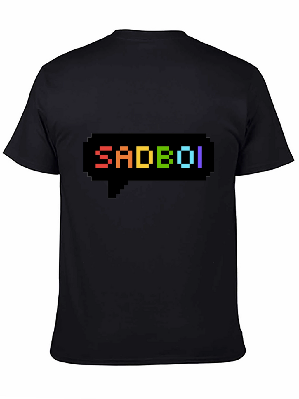 SadBoi Pixel Speech Bubble Black T-Shirt