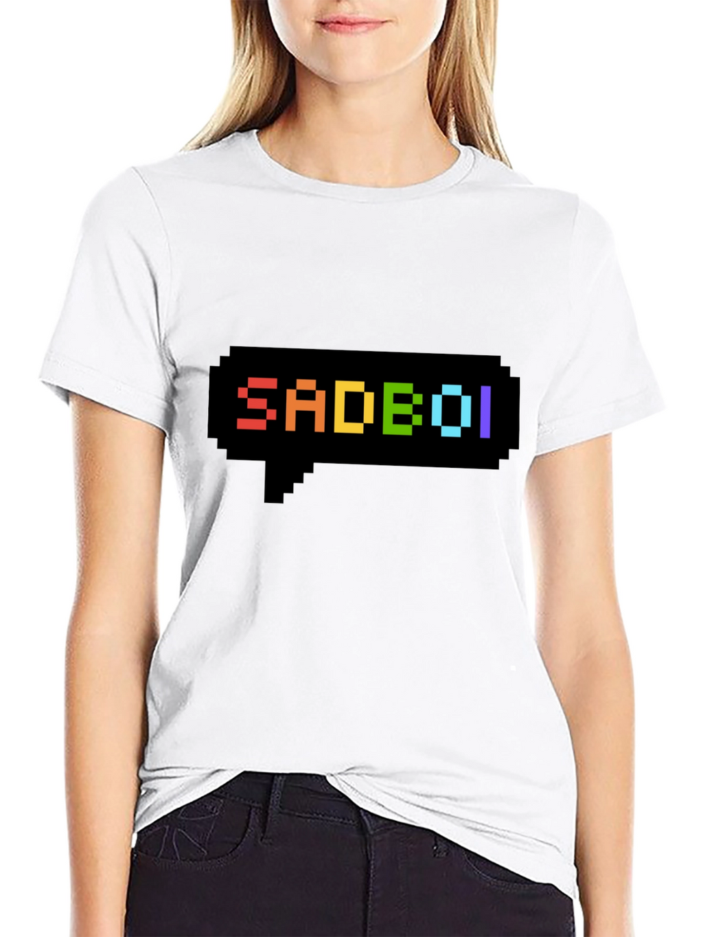 SadBoi Pixel Speech Bubble Black T-Shirt