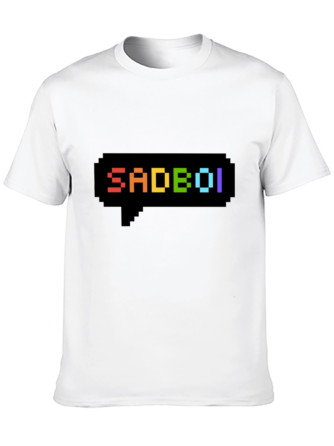 SadBoi Pixel Speech Bubble Black T-Shirt