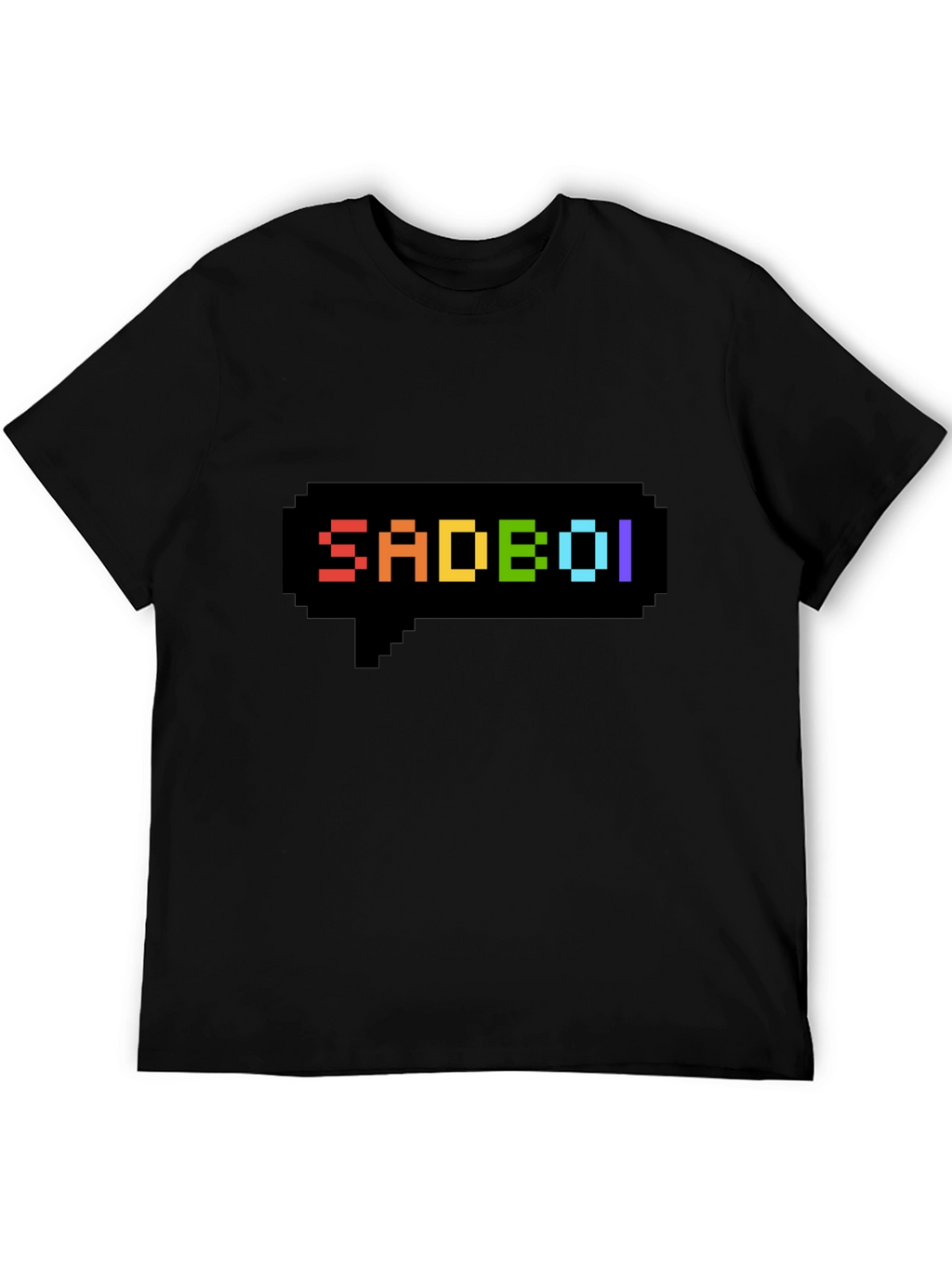 SadBoi Pixel Speech Bubble Black T-Shirt