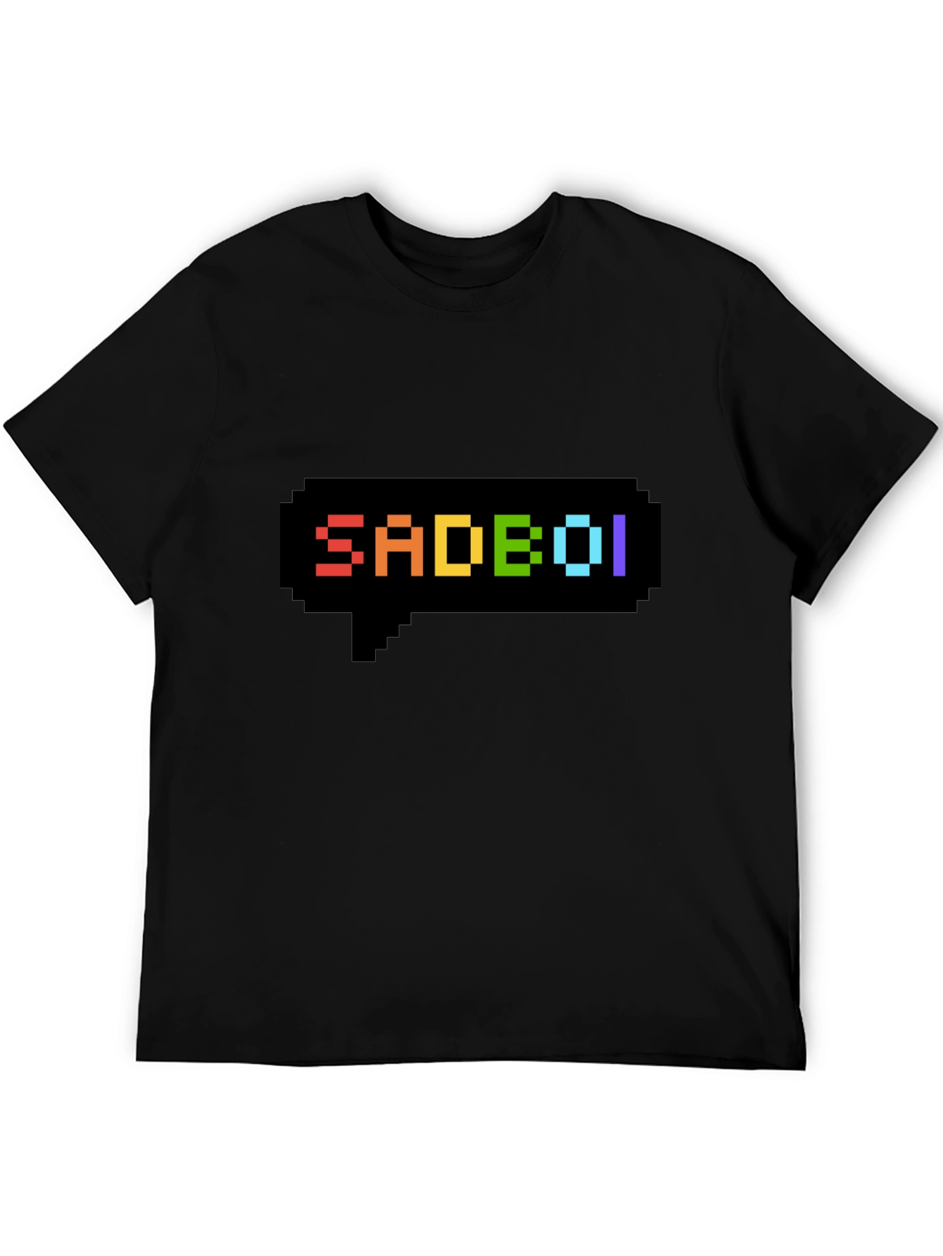 SadBoi Pixel Speech Bubble Black T-Shirt