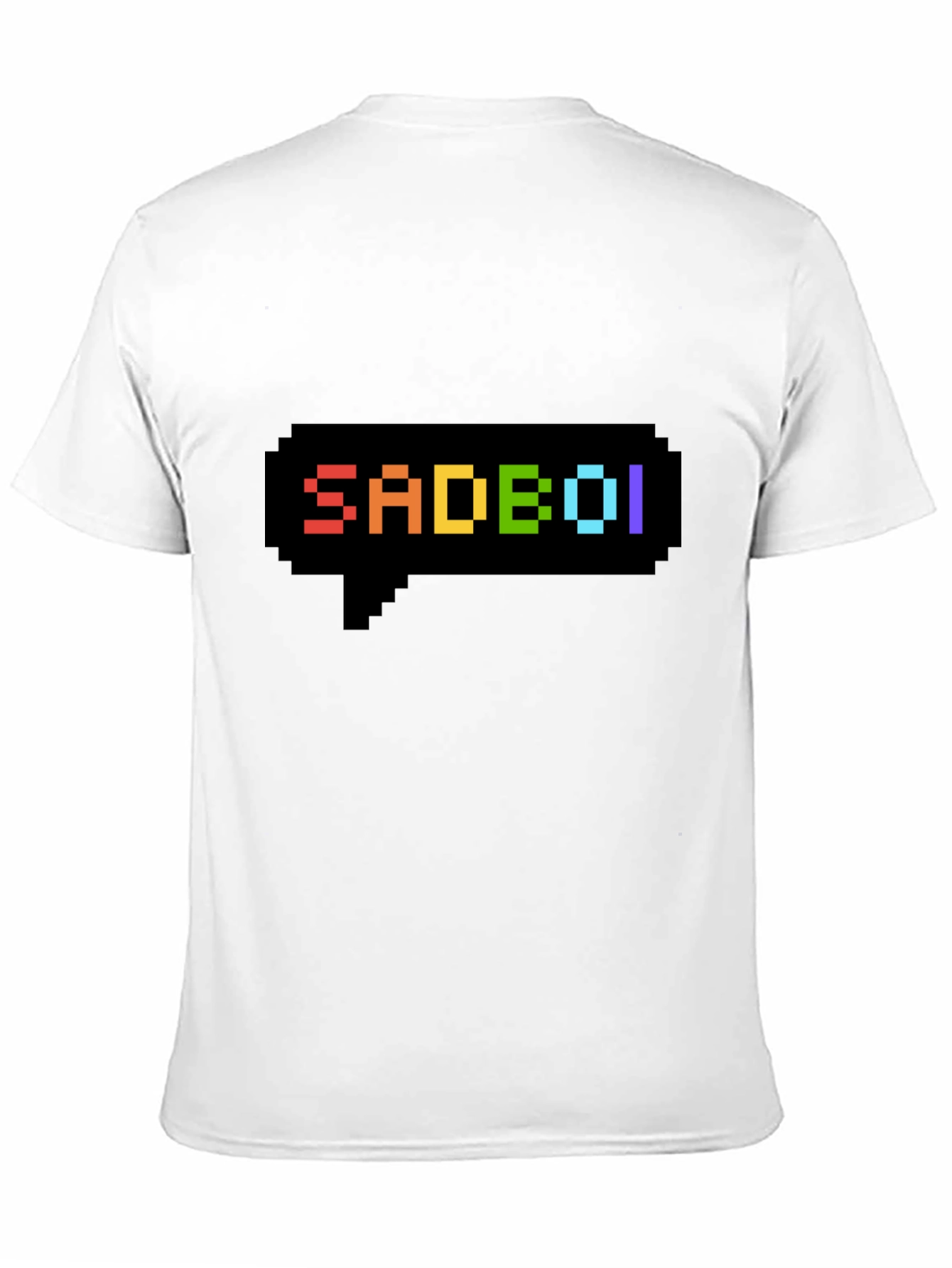 SadBoi Pixel Speech Bubble Black T-Shirt