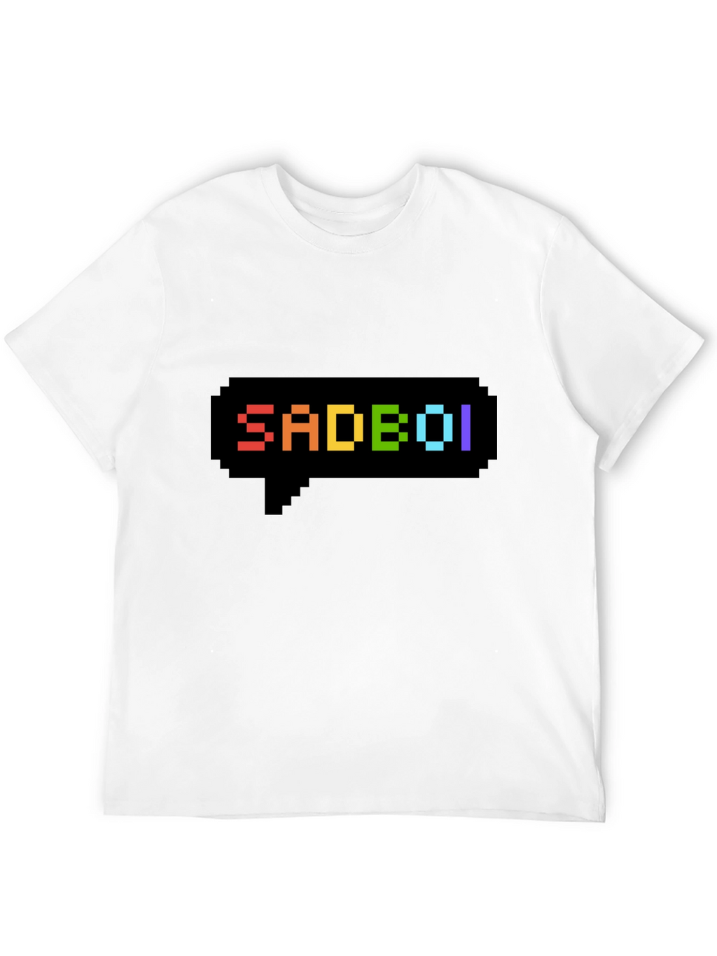 SadBoi Pixel Speech Bubble Black T-Shirt