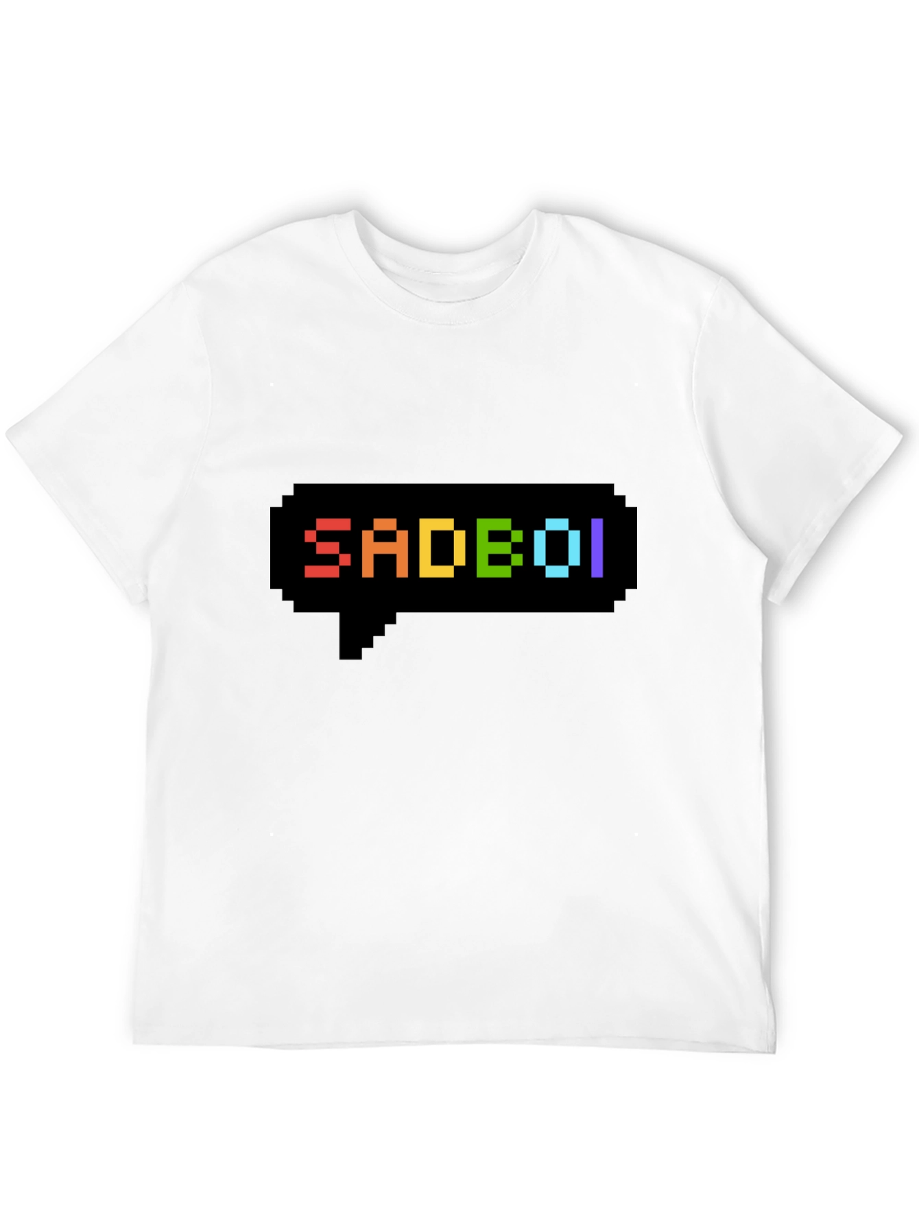 SadBoi Pixel Speech Bubble Black T-Shirt