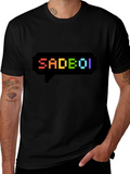 SadBoi Pixel Speech Bubble Black T-Shirt