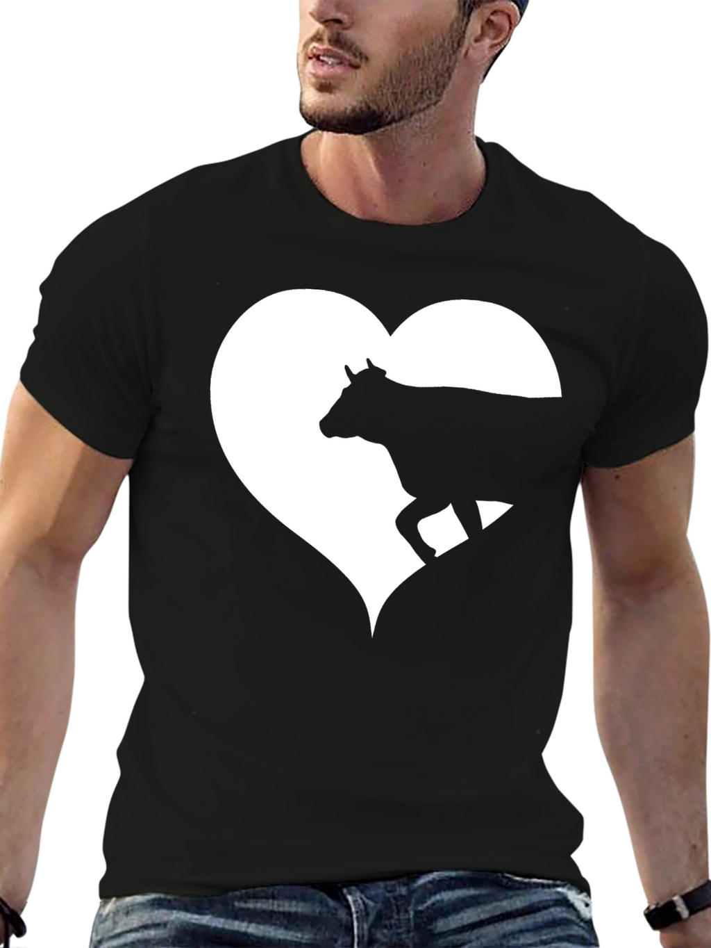 Cow Heart Graphic Tee - Mens Black T-Shirt