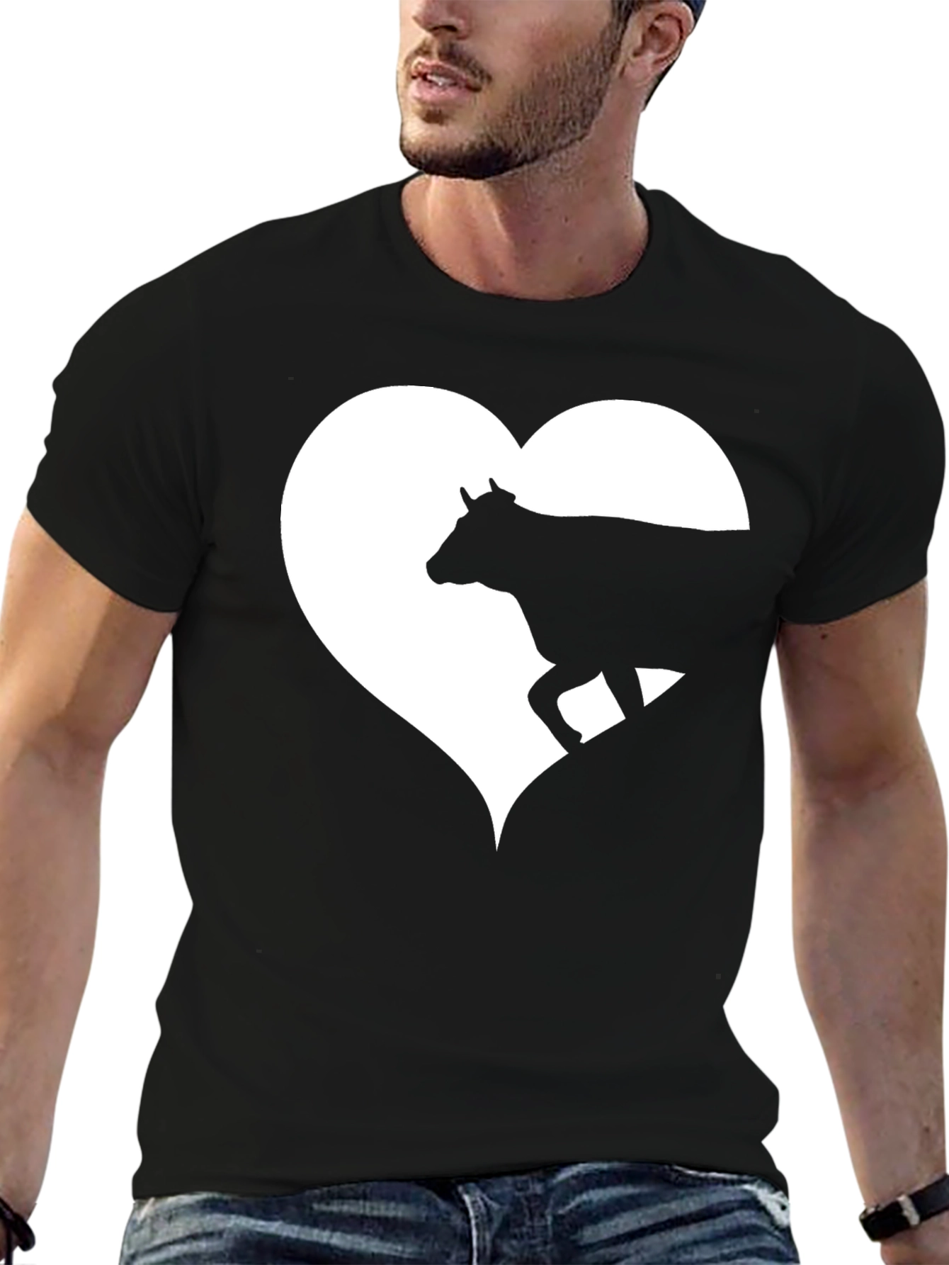 Cow Heart Graphic Tee - Mens Black T-Shirt