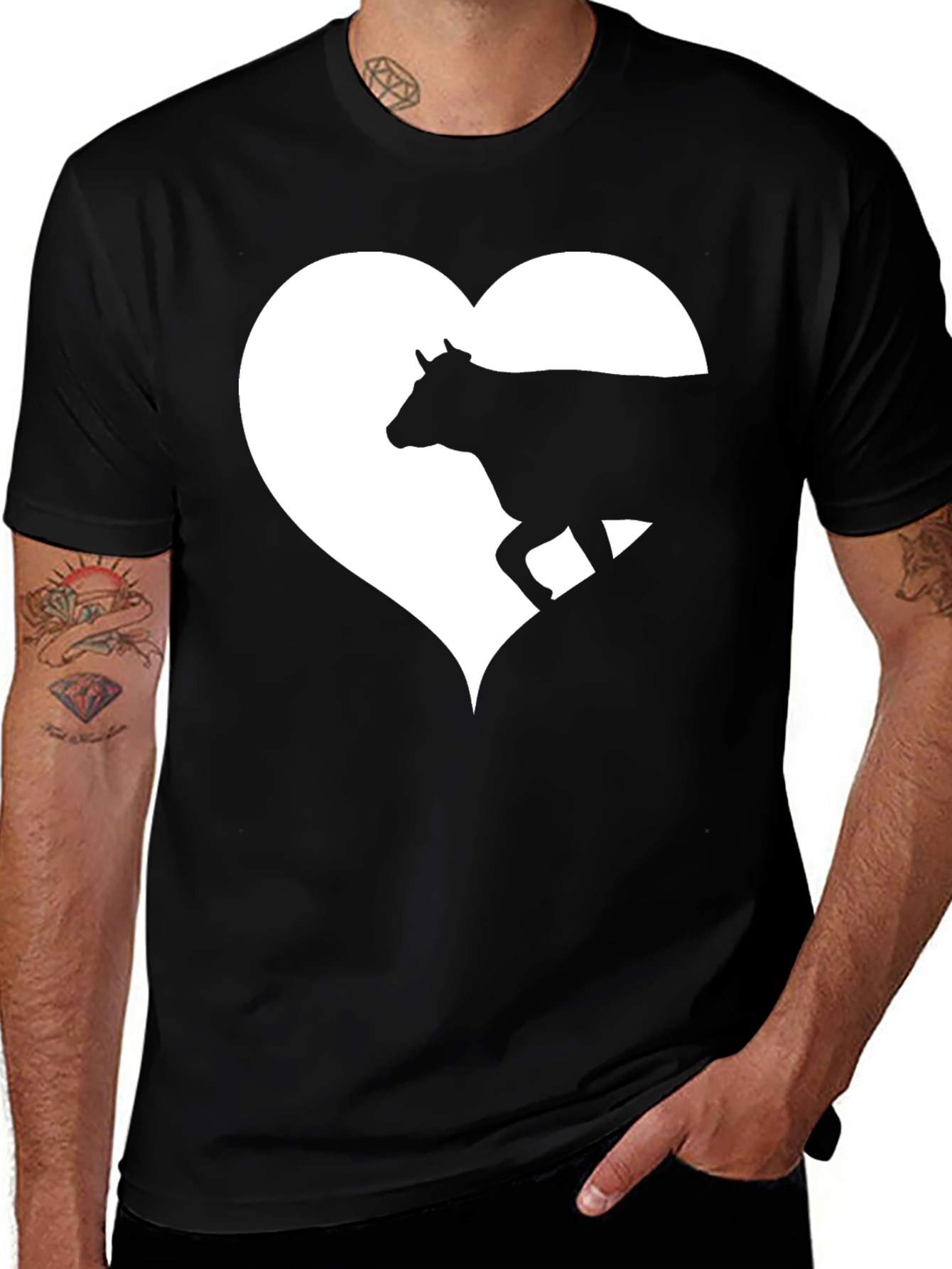 Cow Heart Graphic Tee - Mens Black T-Shirt