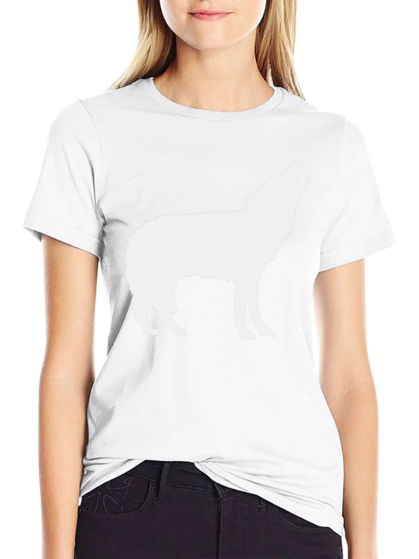 Black Wolf Silhouette Graphic T-Shirt