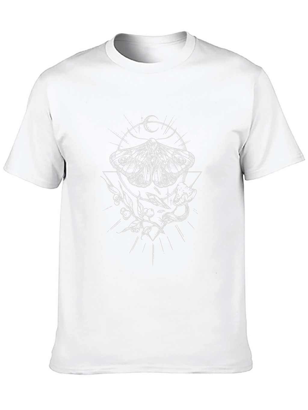 Moth Graphic Tee - Gothic Style Black T-Shirt