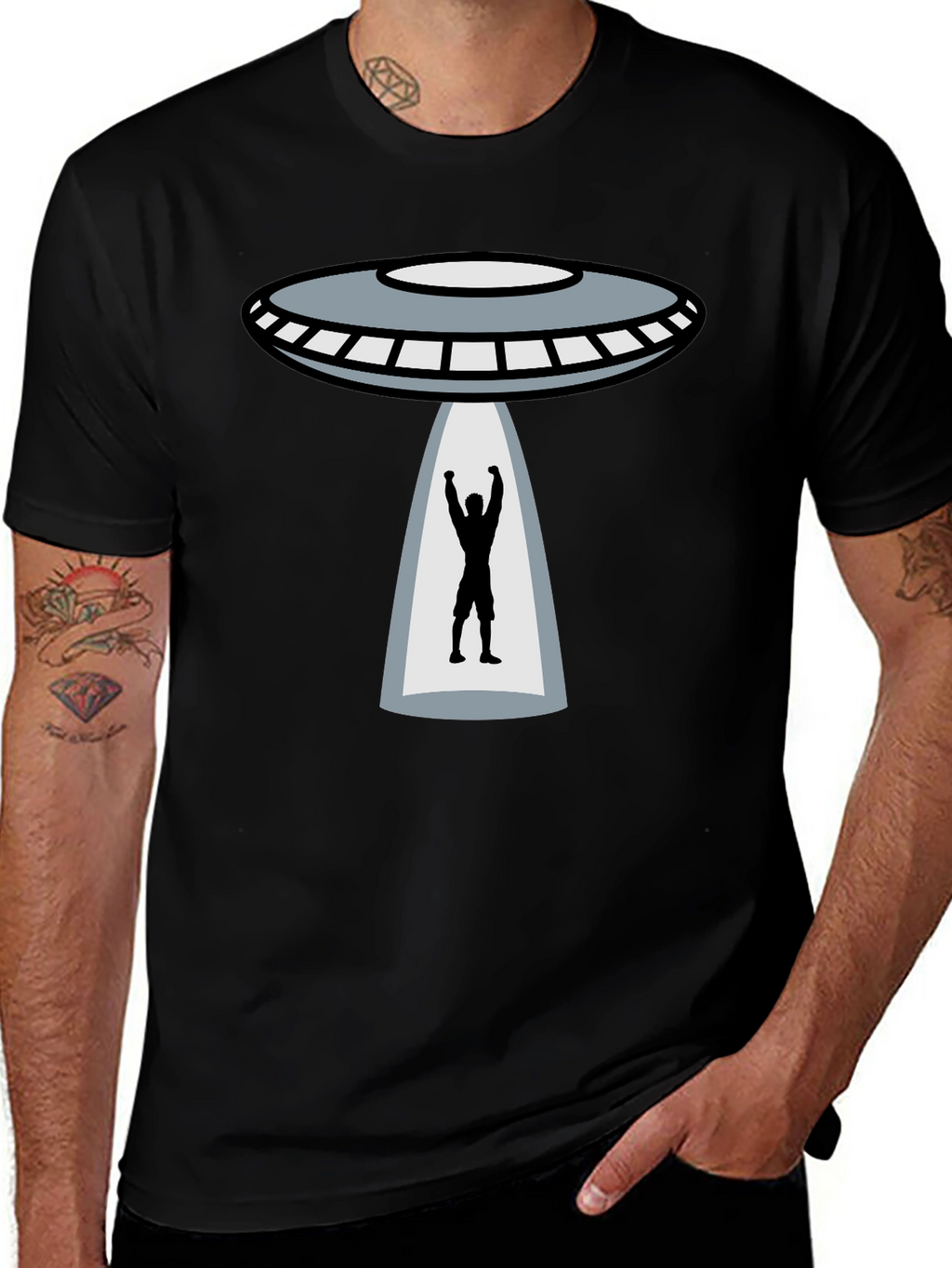 UFO Abduction Graphic T-Shirt