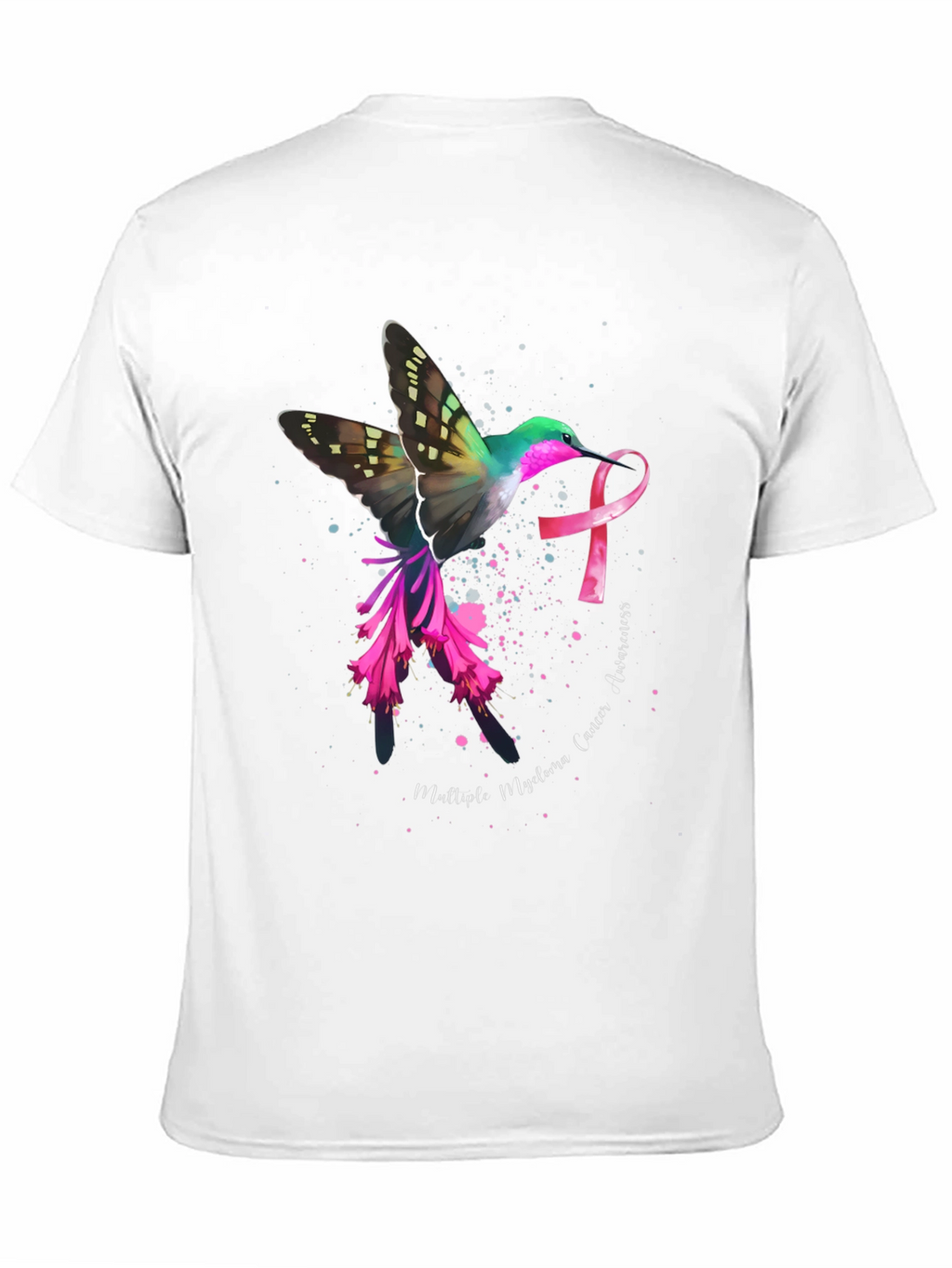 Hummingbird Cancer Awareness Black T-Shirt
