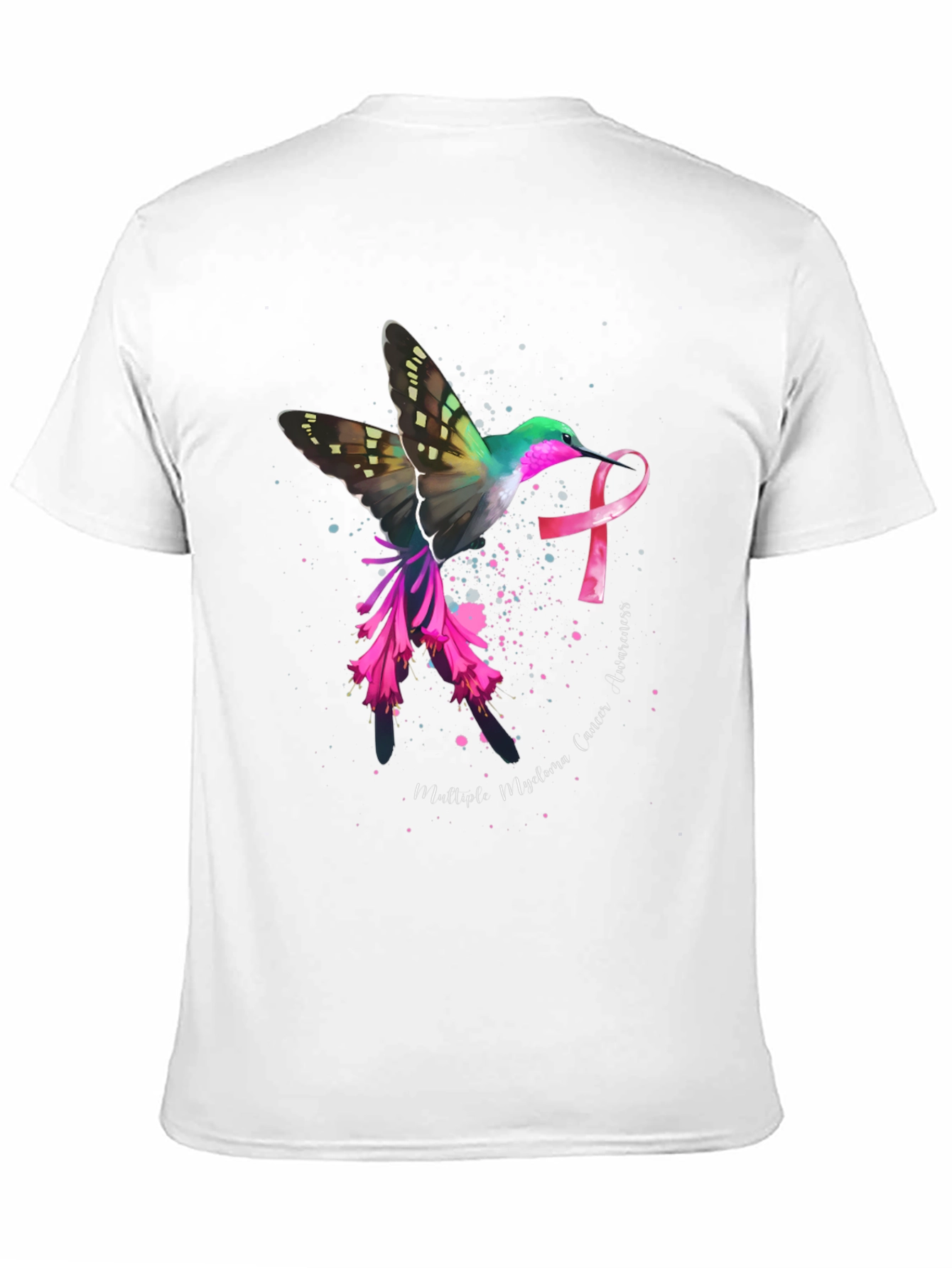 Hummingbird Cancer Awareness Black T-Shirt