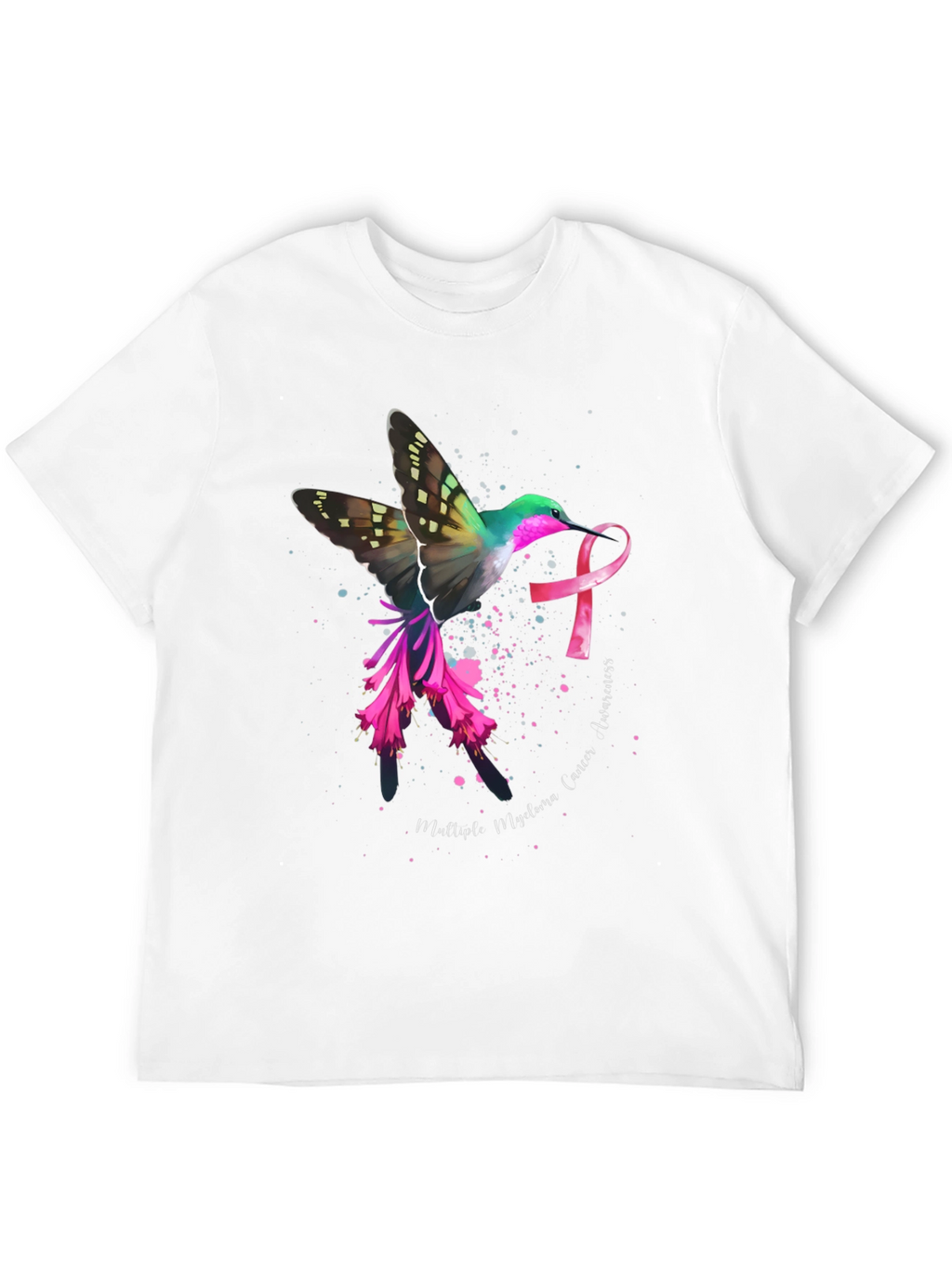 Hummingbird Cancer Awareness Black T-Shirt