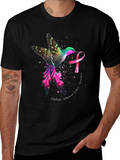 Hummingbird Cancer Awareness Black T-Shirt