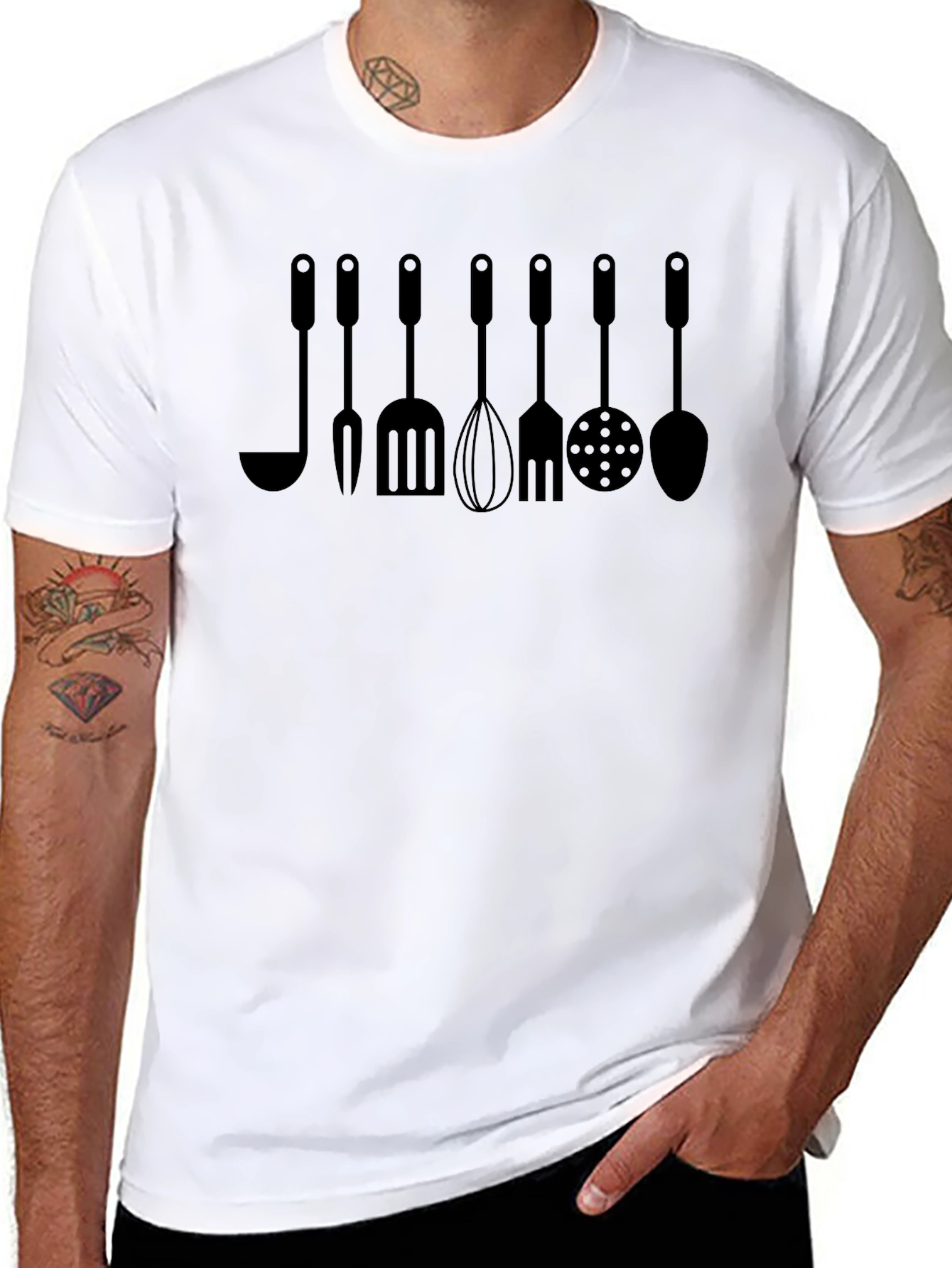 Chef Utensils Graphic T-Shirt - Kitchen Inspired Tee