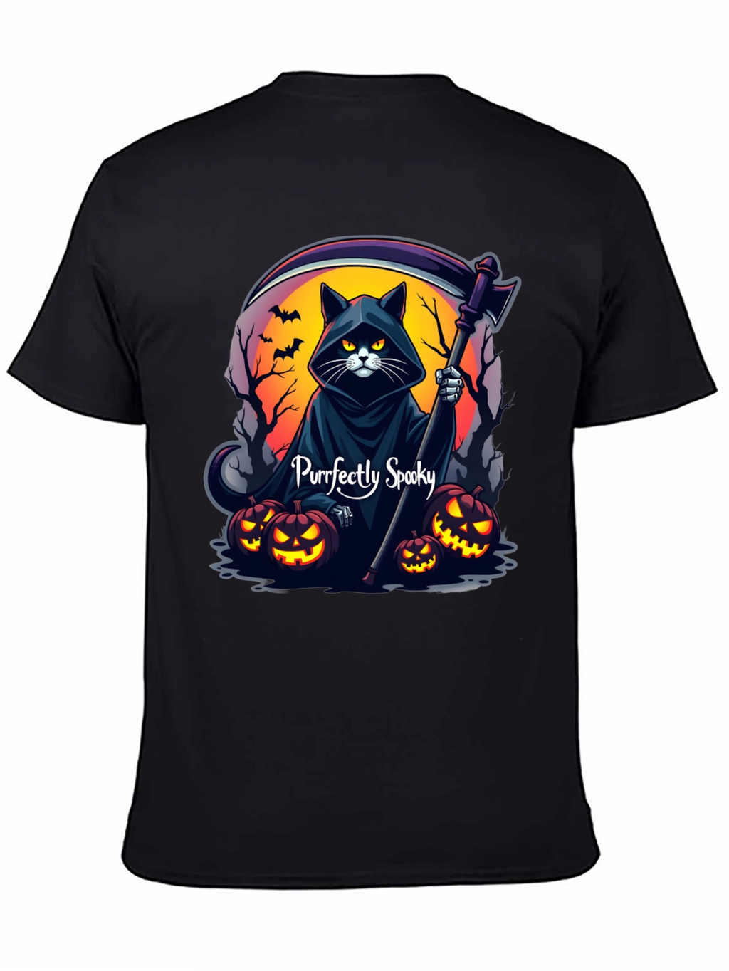 Purrfectly Spooky Halloween Cat T-Shirt