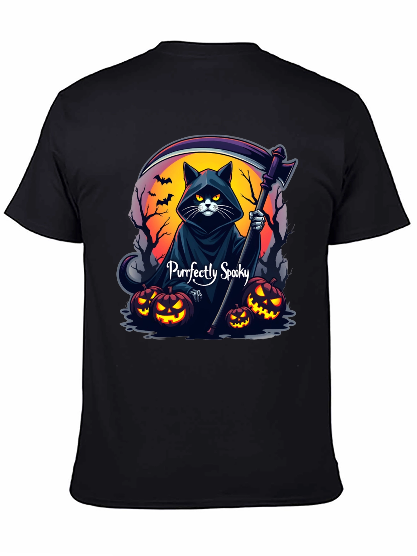 Purrfectly Spooky Halloween Cat T-Shirt