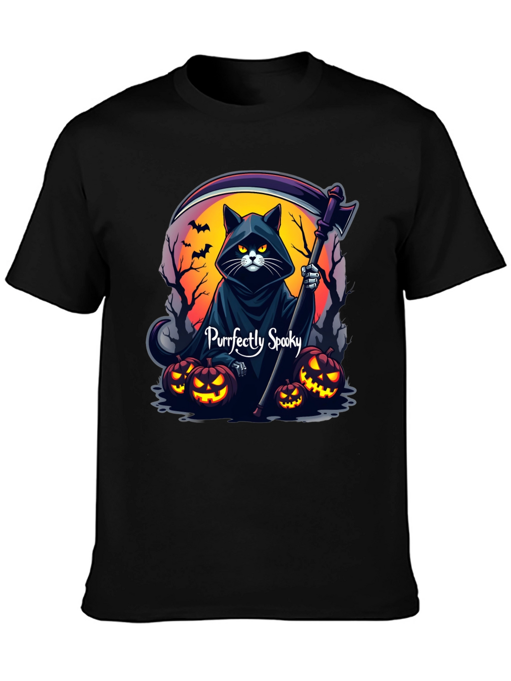 Purrfectly Spooky Halloween Cat T-Shirt
