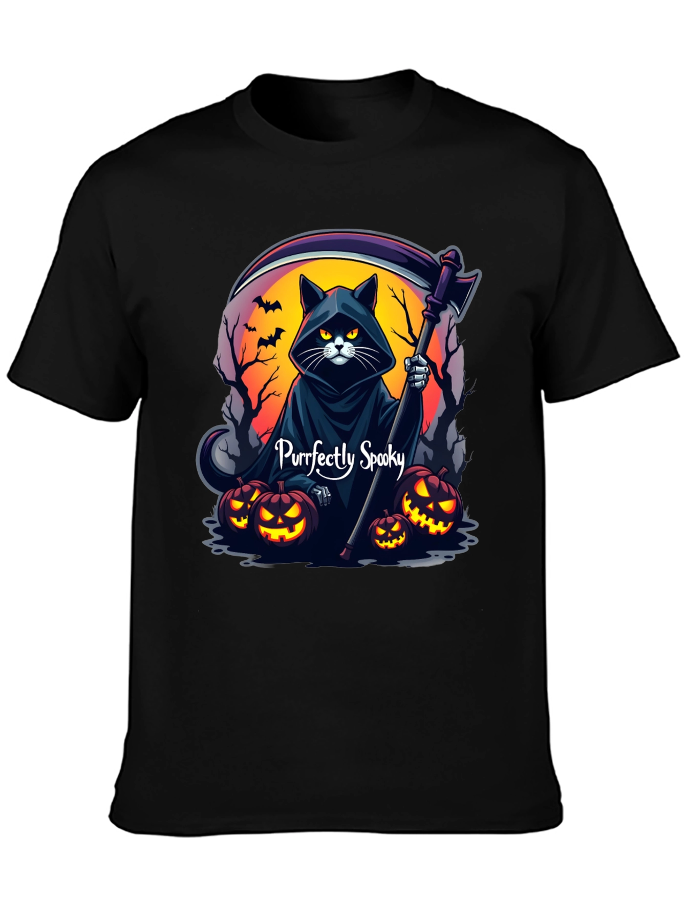 Purrfectly Spooky Halloween Cat T-Shirt