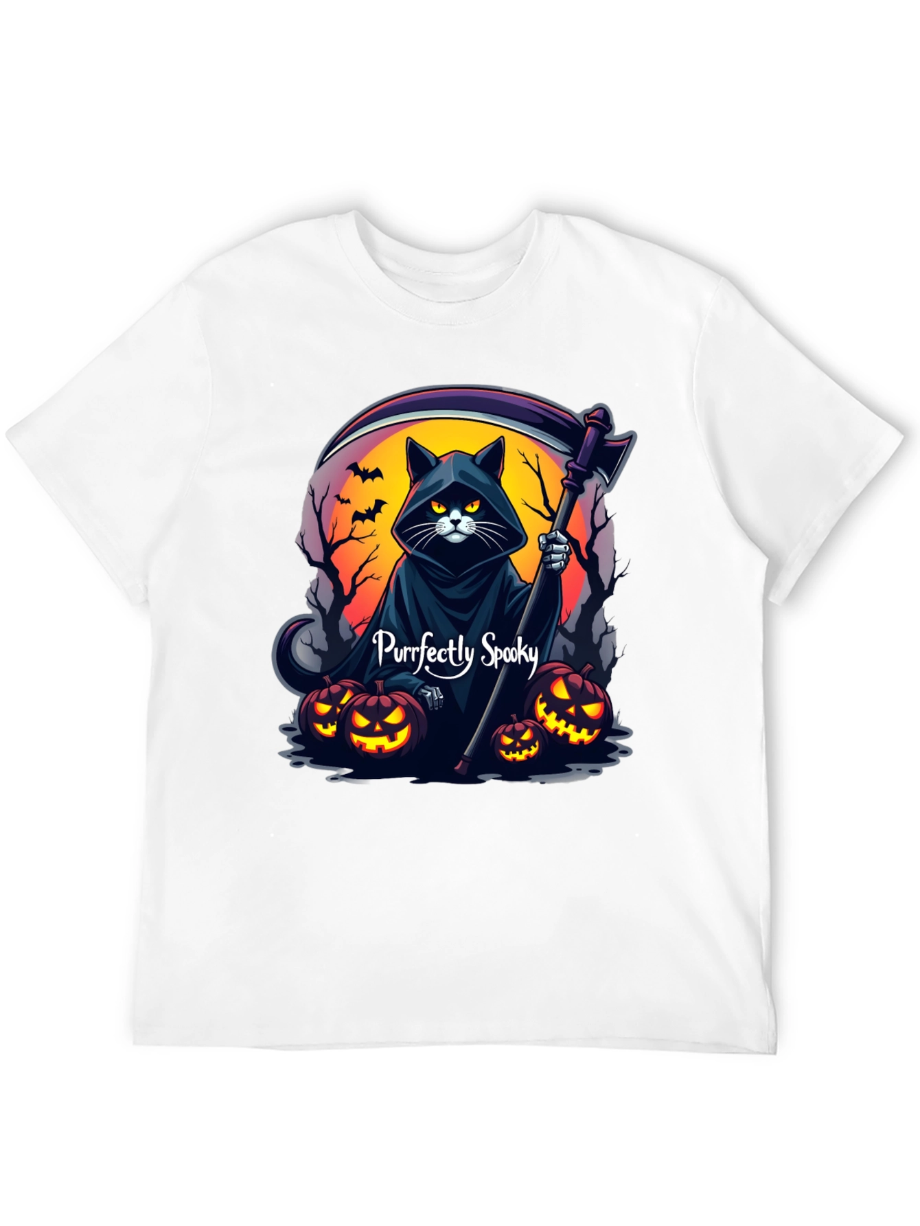 Purrfectly Spooky Halloween Cat T-Shirt