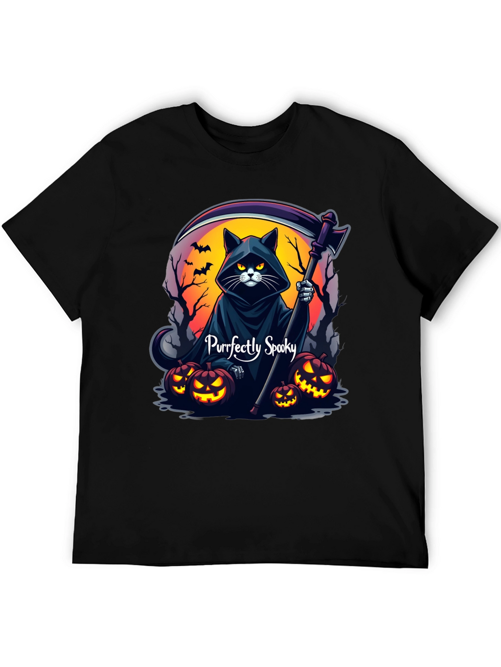 Purrfectly Spooky Halloween Cat T-Shirt