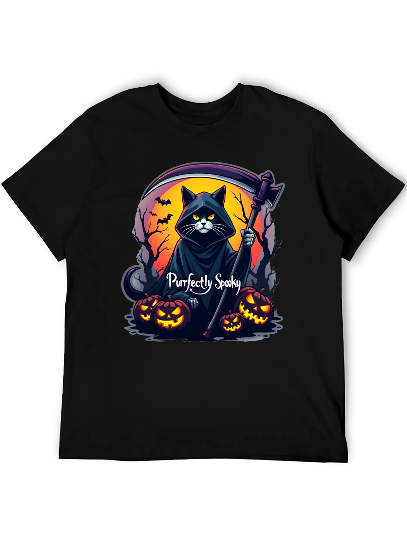 Purrfectly Spooky Halloween Cat T-Shirt