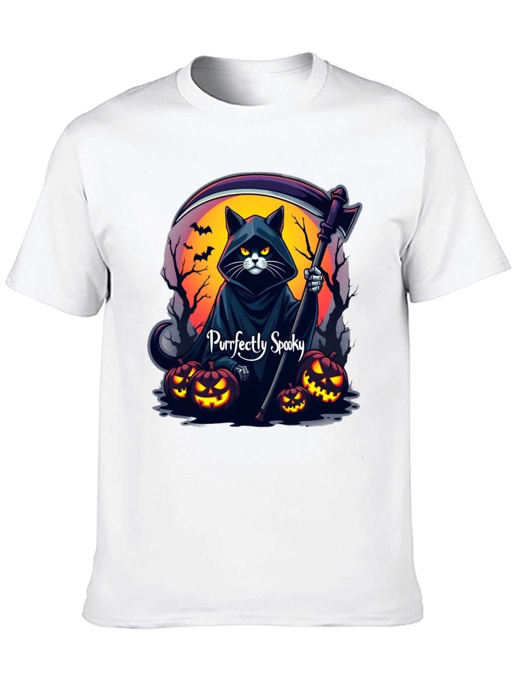 Purrfectly Spooky Halloween Cat T-Shirt