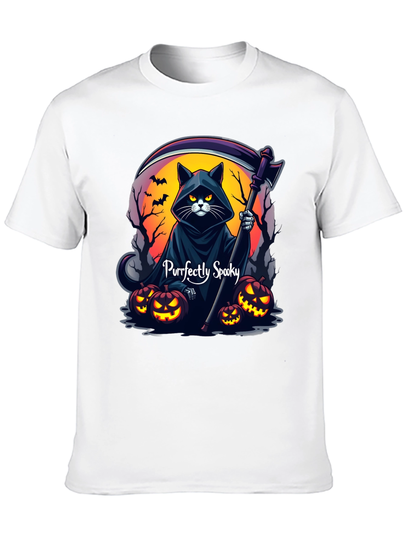 Purrfectly Spooky Halloween Cat T-Shirt