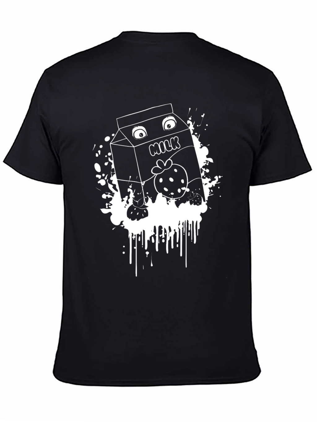Funny Milk Cartoon Graphic T-Shirt