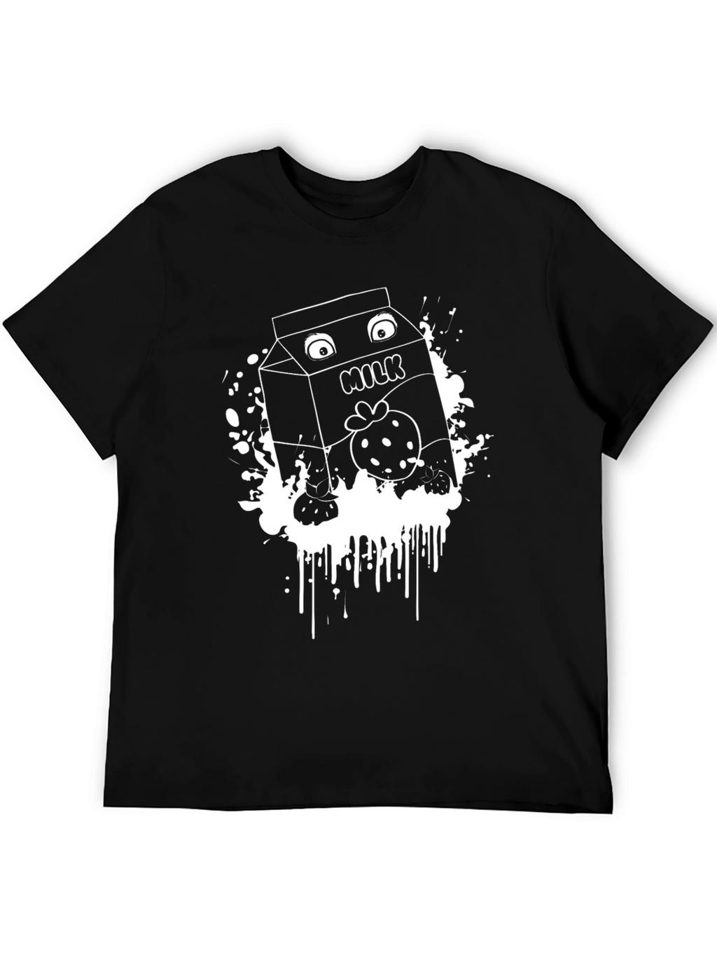 Funny Milk Cartoon Graphic T-Shirt