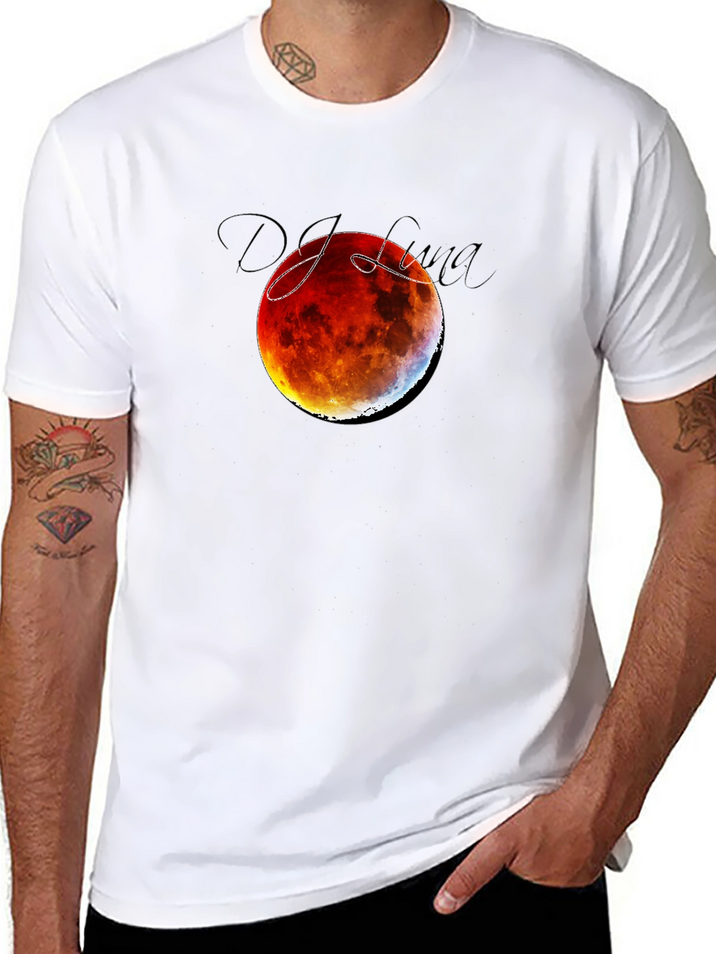 Blood Moon Eclipse Black T-Shirt - DJ Luna