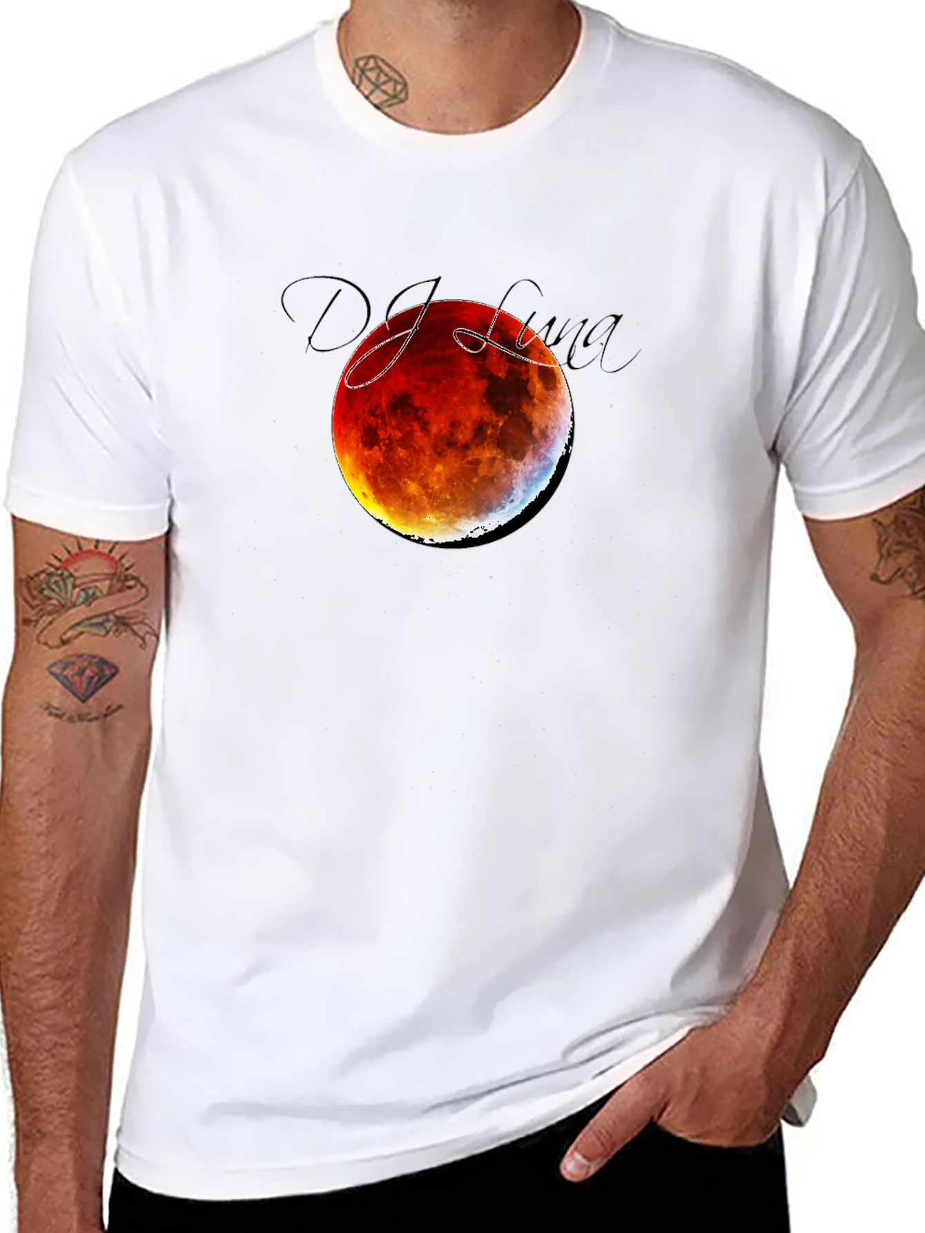 Blood Moon Eclipse Black T-Shirt - DJ Luna