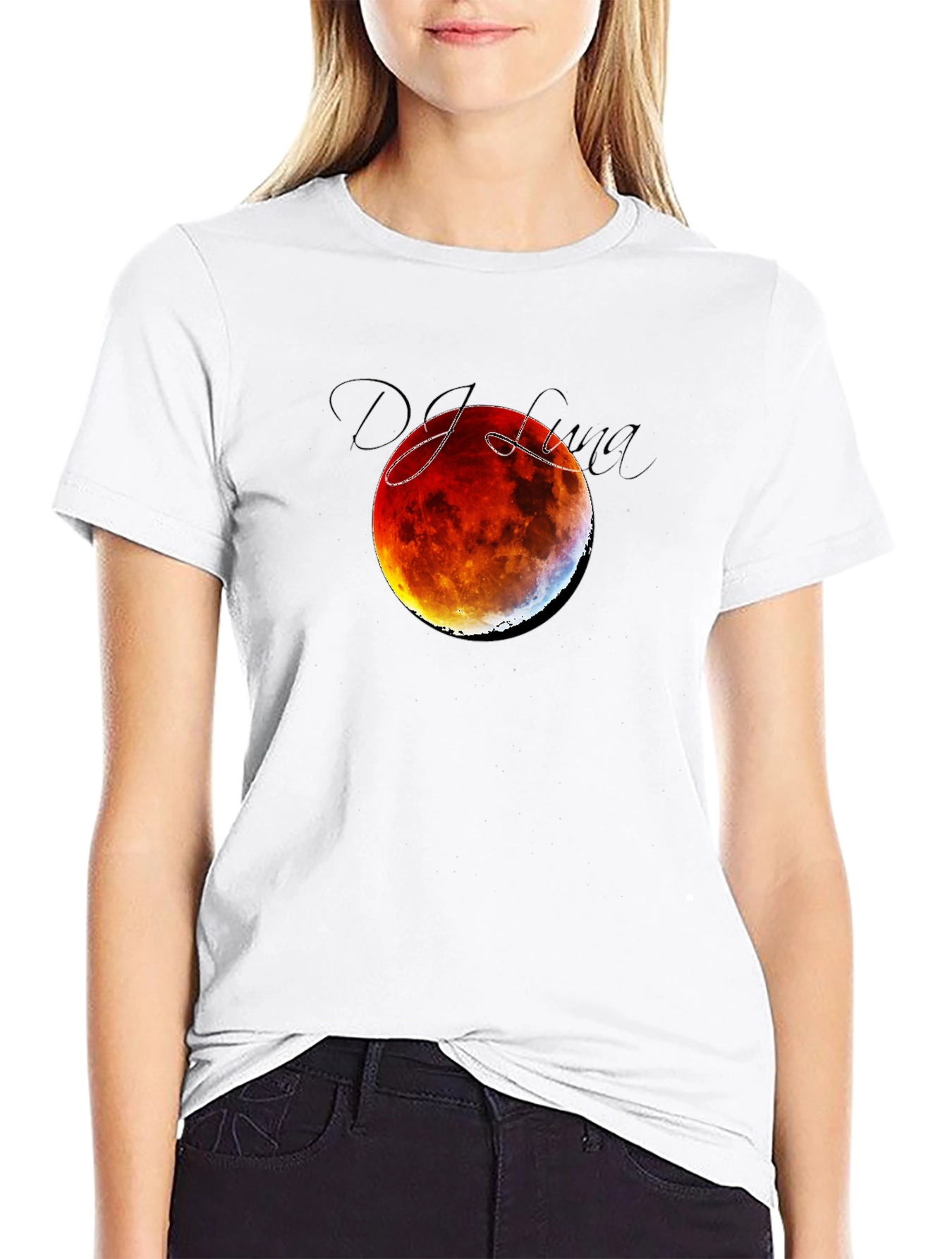 Blood Moon Eclipse Black T-Shirt - DJ Luna