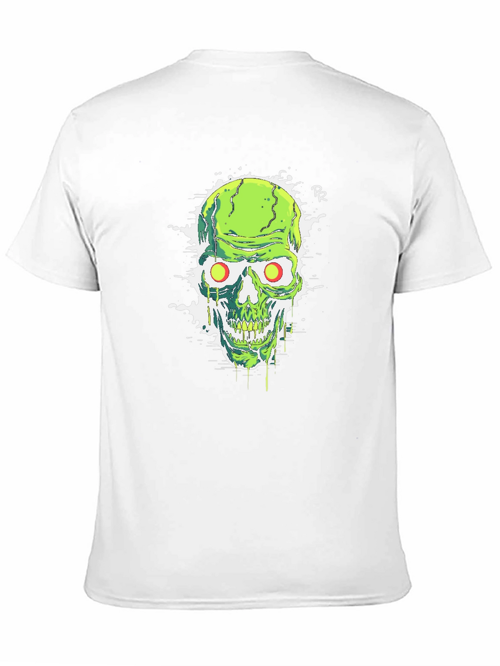 Green Skull Graphic Tee - Mens Black T-Shirt