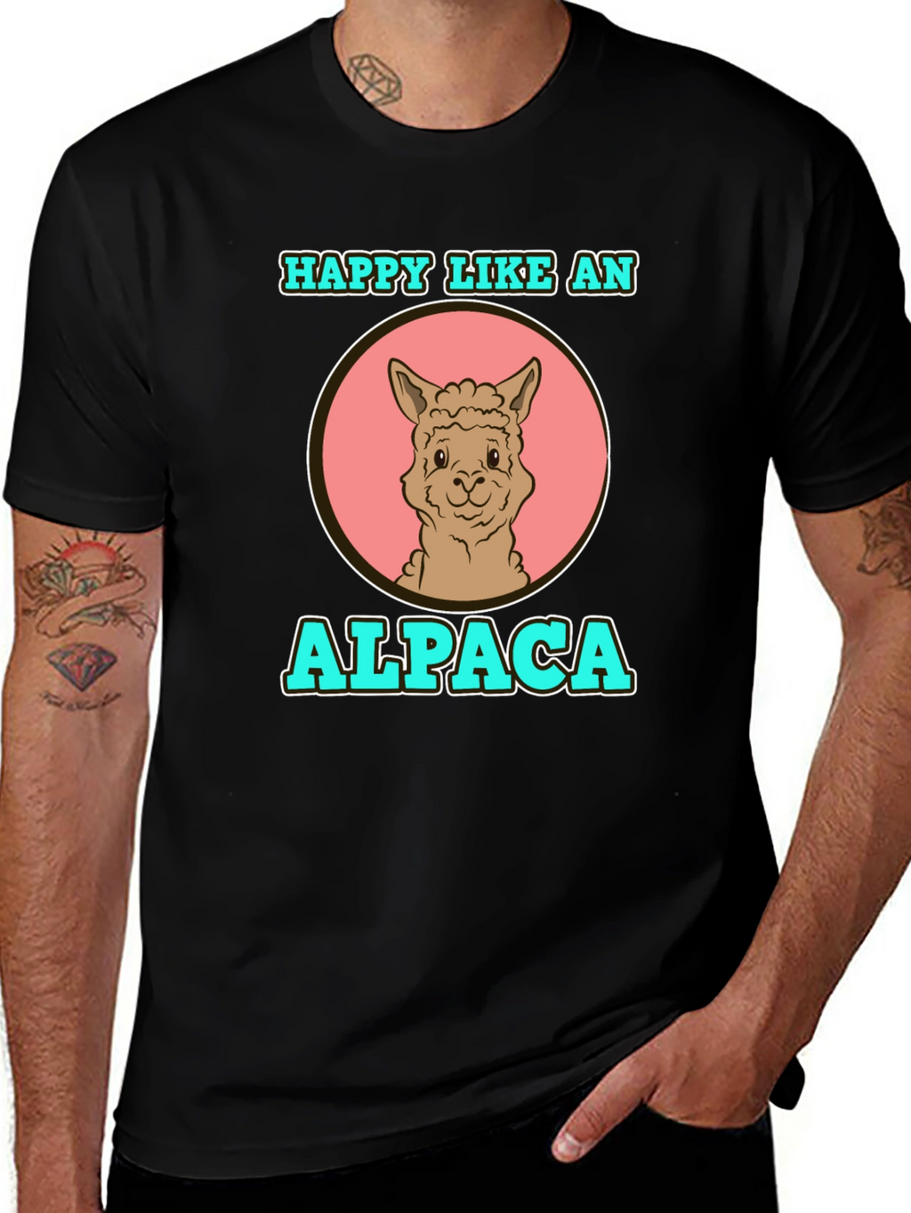 Happy Like an Alpaca Graphic T-Shirt