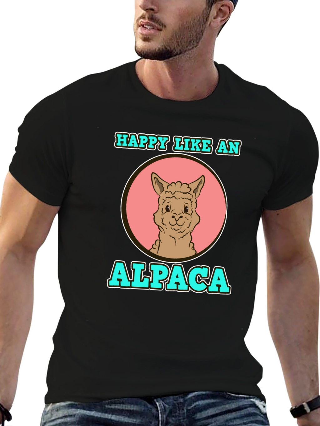 Happy Like an Alpaca Graphic T-Shirt