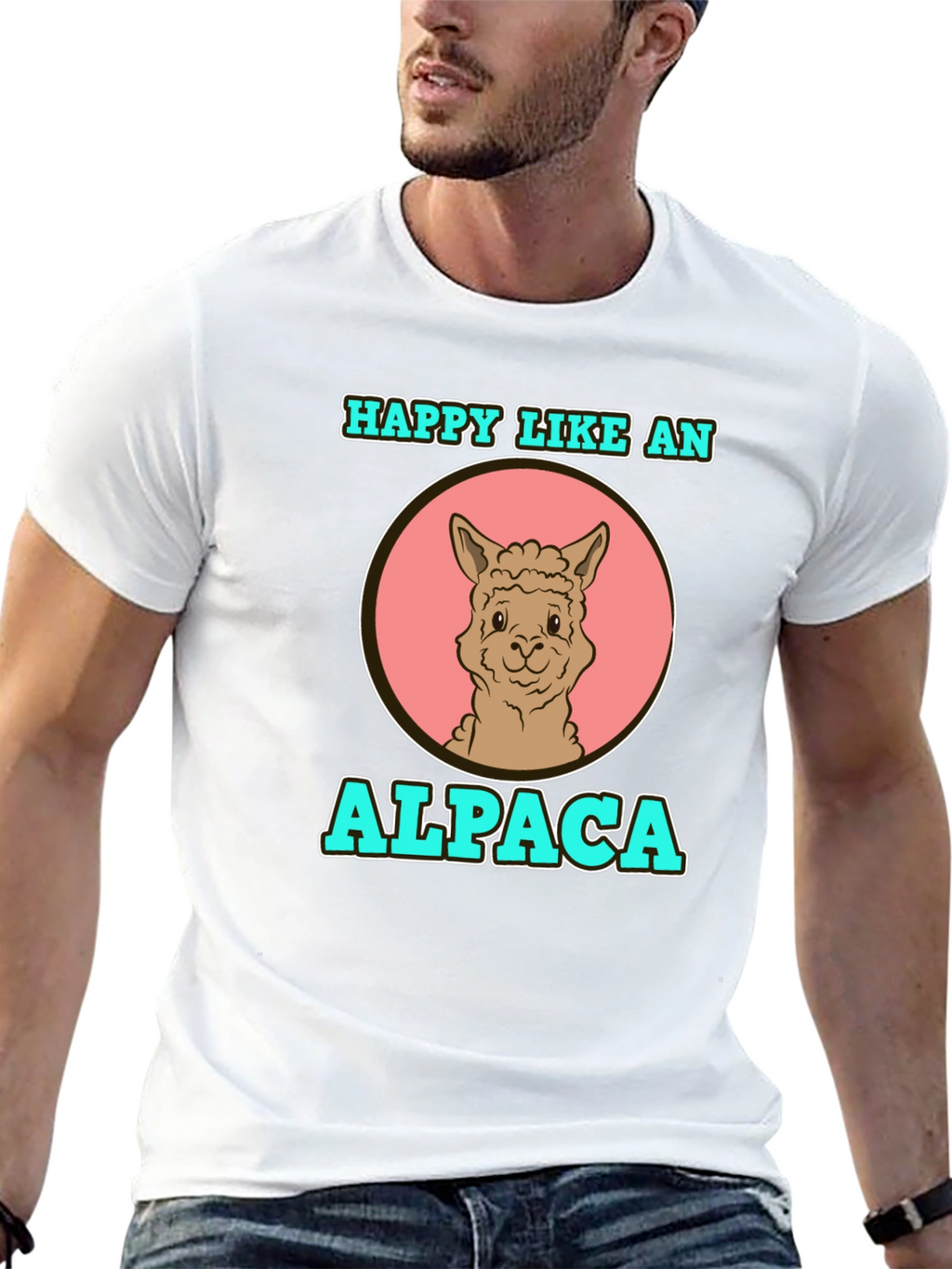 Happy Like an Alpaca Graphic T-Shirt